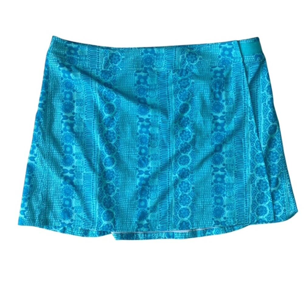 RipSkirt Hawaii Teal Floral Pattern Length 1 - Size Large